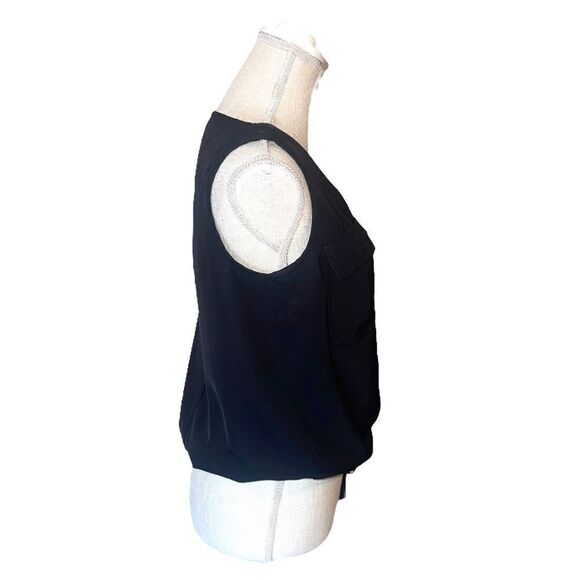 Trina Turk Black Sleeveless V Neck Zipper Top Size Small - Picture 6 of 14
